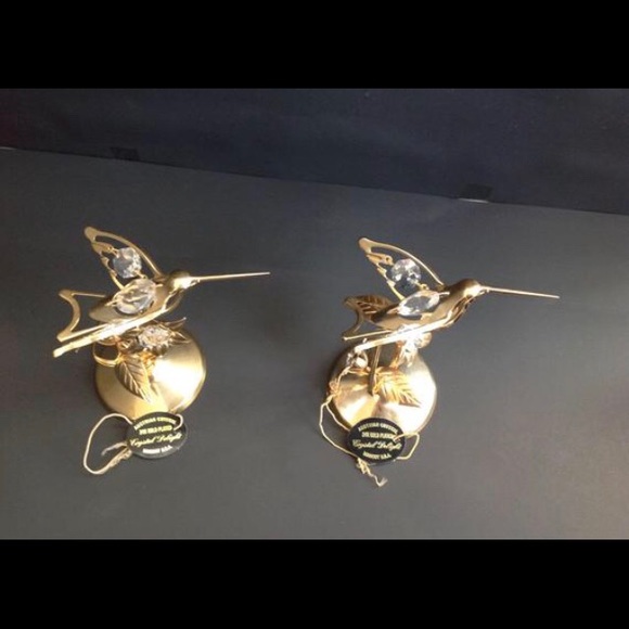 Vintage Austrian Crystal 24K Gold Plated Humming - Picture 5 of 9